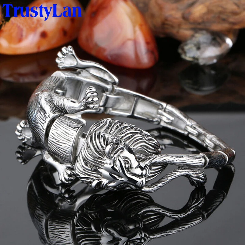 TrustyLan Steel Bracelet Punk Rock Personality Animal Lion Head Men Bracelet Wristband Friendship Bracelete Jewelry Cool Gifts
TrustyLan Steel Bracelet Punk Rock Personality Animal Lion Head Men Bracelet Wristband Friendship Bracelete Jewelry Cool Gifts