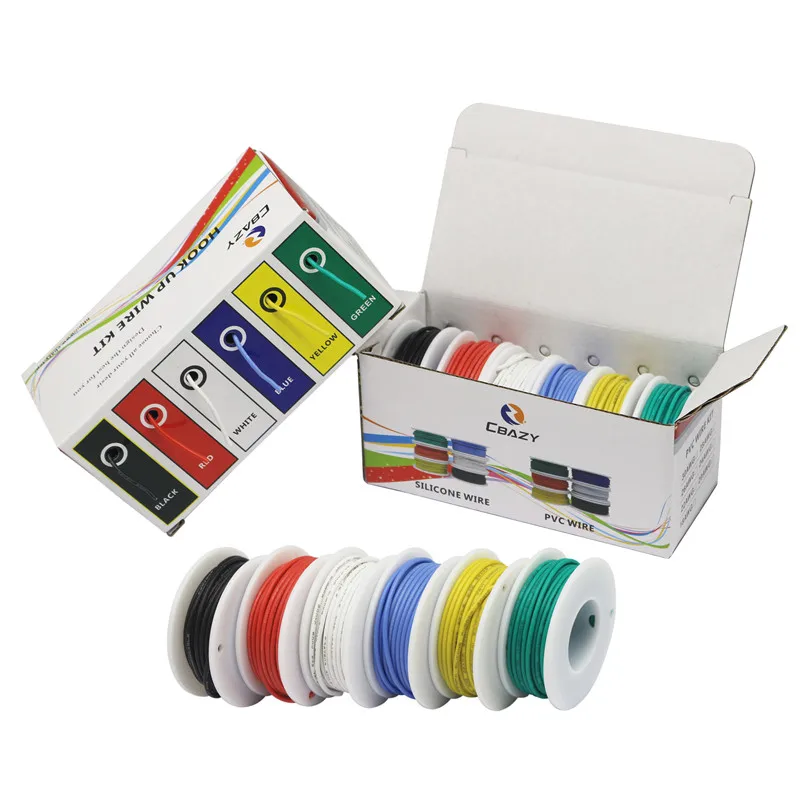 28AWG 60meters Flexible Silicone Rubber Cable Wire Tinned Copper line Kit mix 6 Colors Electrical Wire DIY 
28AWG 60meters Flexible Silicone Rubber Cable Wire Tinned Copper line Kit mix 6 Colors Electrical Wire DIY
