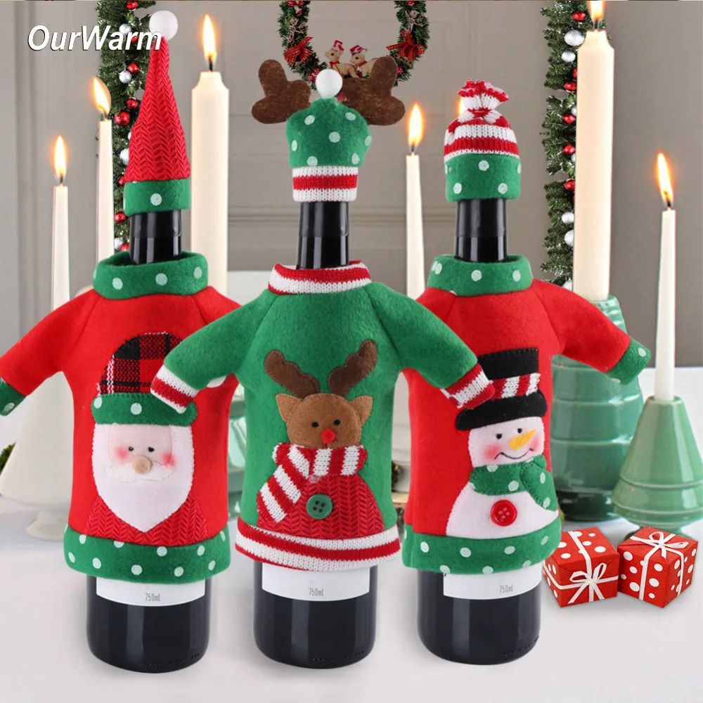 Ourwarm 3pcs Wine Bottle Cover Cloth Christmas Gifts Christmas Decoration Party 2018 New Year's Products Decoration for Home
Ourwarm 3pcs Wine Bottle Cover Cloth Christmas Gifts Christmas Decoration Party 2018 New Year's Products Decoration for Home