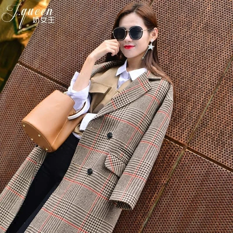 Autumn Winter Trench Plaid Coat for Women Vintage Office Lady X Long Jacket Woolen Women Plaid Coats 2018 Oversize Outwear
Autumn Winter Trench Plaid Coat for Women Vintage Office Lady X Long Jacket Woolen Women Plaid Coats 2018 Oversize Outwear