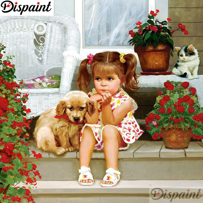 Dispaint Full Square/Round Drill 5D DIY Diamond Painting "Girl dog flower" Embroidery Cross Stitch 3D Home Decor Gift A11213
Dispaint Full Square/Round Drill 5D DIY Diamond Painting "Girl dog flower" Embroidery Cross Stitch 3D Home Decor Gift A11213