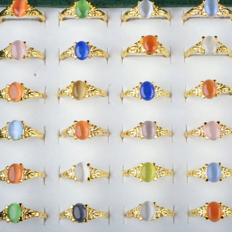 20Pcs/lot Gold Color Opal Rings for Women Assorted Design Cat Eyes Ring for Party Adjustable Wholesale Finger Wedding Jewelry
20Pcs/lot Gold Color Opal Rings for Women Assorted Design Cat Eyes Ring for Party Adjustable Wholesale Finger Wedding Jewelry