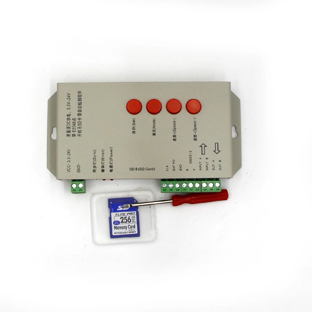 T1000S Pixels DMX 512 Controller 256 SD Card WS2801 WS2811 WS2812B LPD6803 LED Strip DC5V 24V T-1000S RGB full color Controller
T1000S Pixels DMX 512 Controller 256 SD Card WS2801 WS2811 WS2812B LPD6803 LED Strip DC5V 24V T-1000S RGB full color Controller