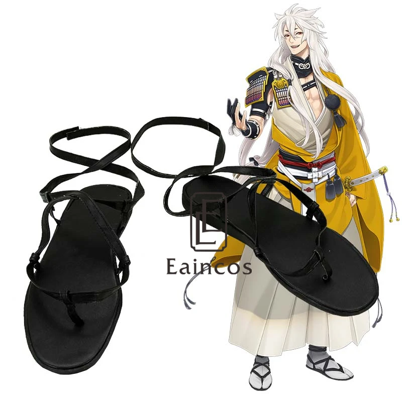Touken Ranbu Online Kogitsunemaru обувь для косплея черные сандалии на заказ|custom made|custom sandalcustom