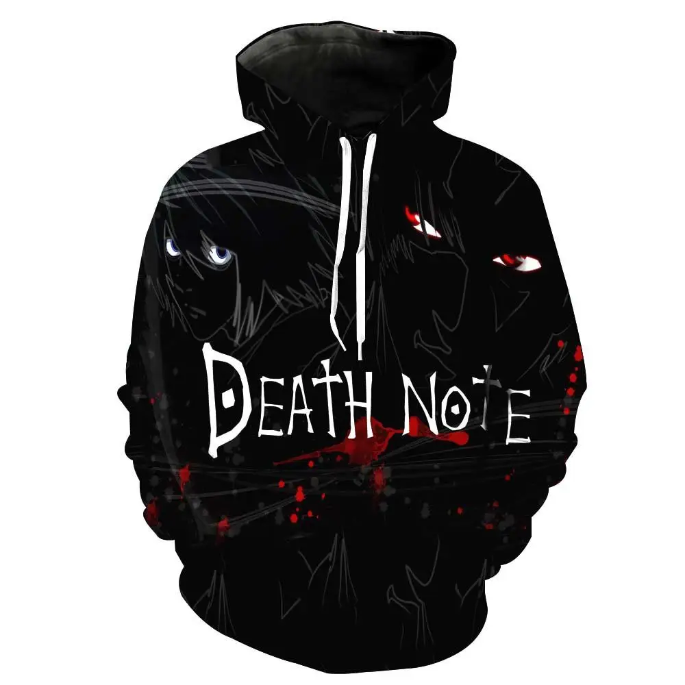 Новая модная Крутая толстовка с капюшоном для мужчин и женщин 3D принтом Death Note
