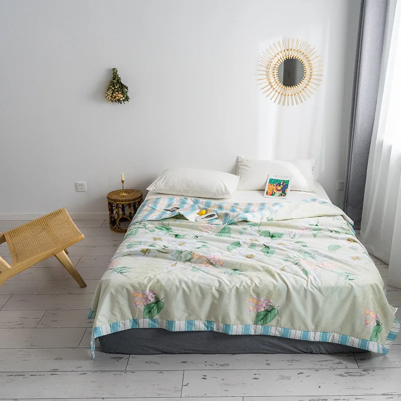 Nordic Floral Soft Bed Quilt Comforter Washable Quilted Adults Bedding Cotton Wide Edging Air Condition Summer Quilts
Nordic Floral Soft Bed Quilt Comforter Washable Quilted Adults Bedding Cotton Wide Edging Air Condition Summer Quilts