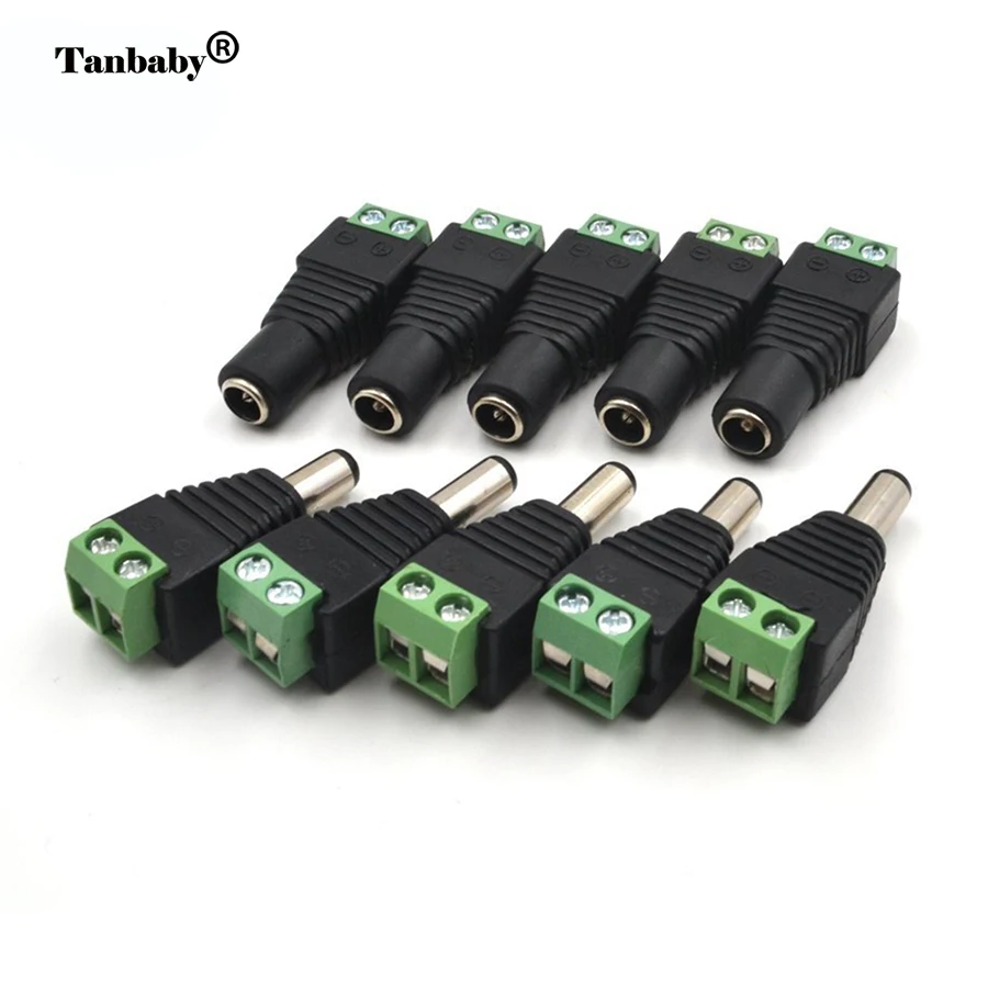 10pcs/lot ( 5 male 5 fermale ) 2.1x5.5mm DC Power Adapter Connector for led strip to power suupply or CCTV Camera
10pcs/lot ( 5 male 5 fermale ) 2.1x5.5mm DC Power Adapter Connector for led strip to power suupply or CCTV Camera