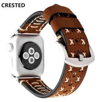 CRESTED Leather strap For Apple Watch band 44mm 40mm iwatch i watch series 4 wrist bands bracelet handmade watch belt correa
CRESTED Leather strap For Apple Watch band 44mm 40mm iwatch i watch series 4 wrist bands bracelet handmade watch belt correa