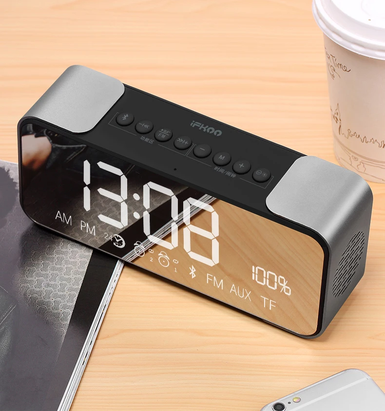 Bluetooth speaker Portable Wireless Loudspeaker Sound System 3D stereo Music surround with nightstand clocks and mirror
Bluetooth speaker Portable Wireless Loudspeaker Sound System 3D stereo Music surround with nightstand clocks and mirror