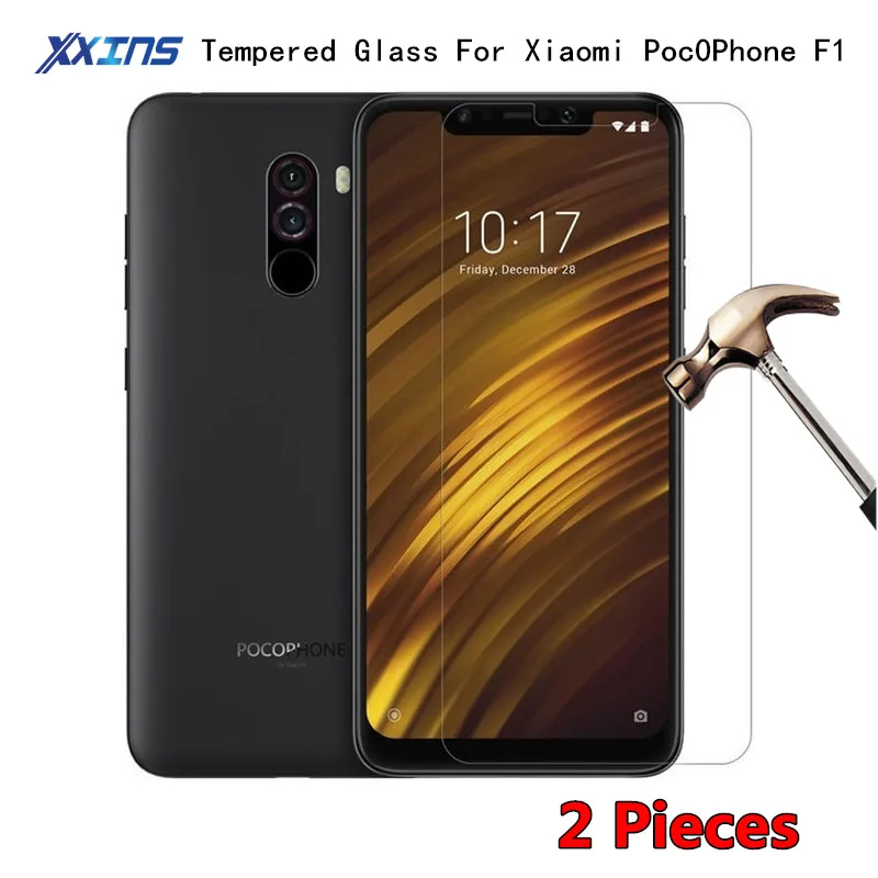 

2Pcs Tempered GLASS For Xiaomi POCOPHONE F1 POCO F1 Global Version Screen Protective Snapdragon 845 on Toughened HD Cover Film
