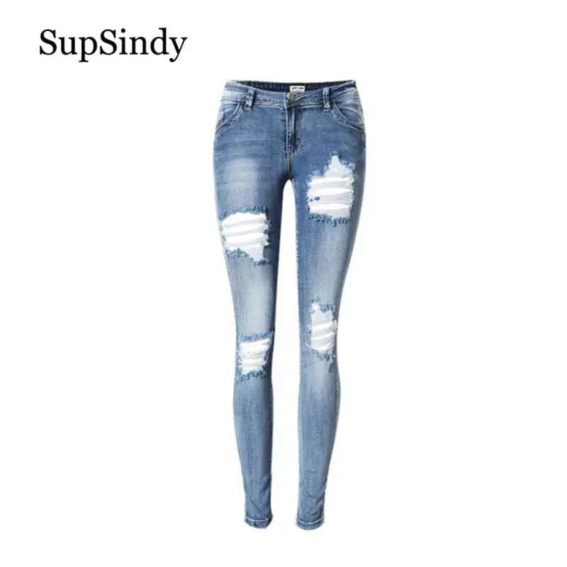 SupSindy women jeans fashion low waist elastic skinny jeans wild slim Ripped jeans for women Pencil pants denim trousers female
SupSindy women jeans fashion low waist elastic skinny jeans wild slim Ripped jeans for women Pencil pants denim trousers female