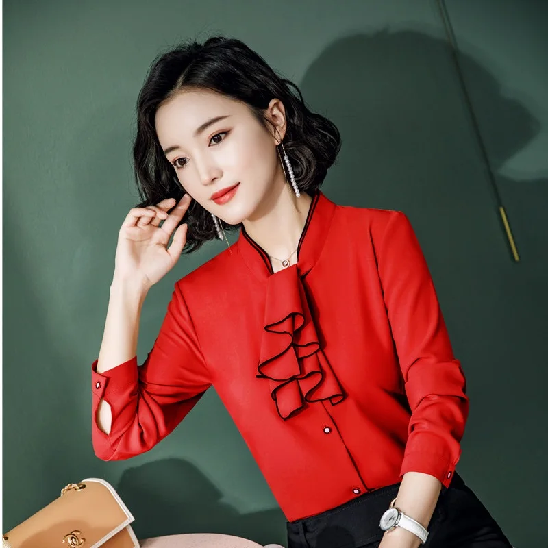 Elegant Red Women Formal Business Blouses and Shirts For Ladies Office OL Styles Work Wear Female Blouse Tops Clothes Blusas
Elegant Red Women Formal Business Blouses and Shirts For Ladies Office OL Styles Work Wear Female Blouse Tops Clothes Blusas