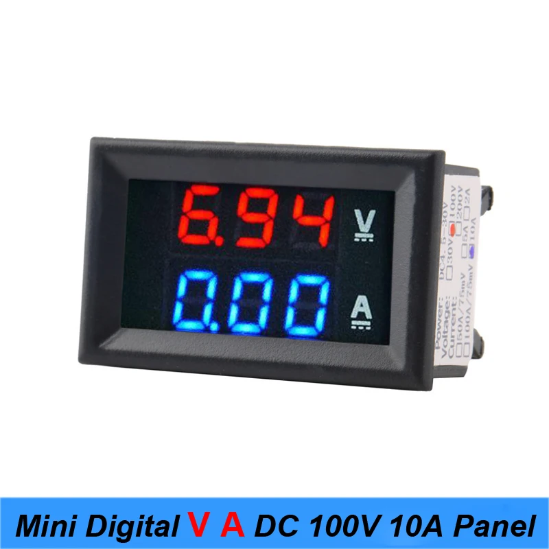 Mini Digital Voltmeter Ammeter DC 100V 10A Panel Amp VoltVoltage Current Meter Tester 0.28 Blue Red Dual LED Display High qulity
Mini Digital Voltmeter Ammeter DC 100V 10A Panel Amp VoltVoltage Current Meter Tester 0.28 Blue Red Dual LED Display High qulity