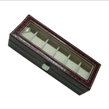 Transparent top Watch box Upscale exhibition leather wristwatch storage box with 6 grids wristwatch Box free shipping
Transparent top Watch box Upscale exhibition leather wristwatch storage box with 6 grids wristwatch Box free shipping