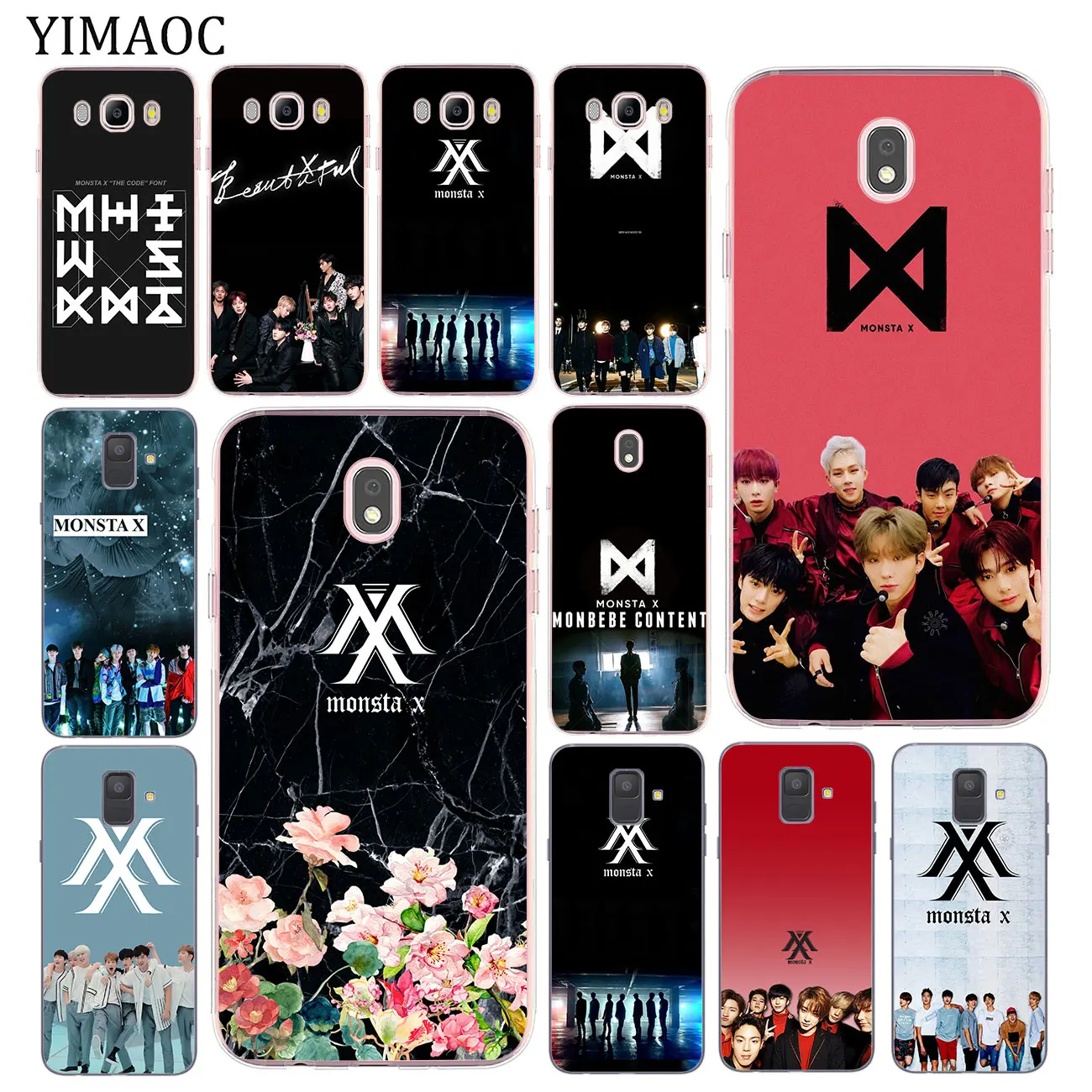 Мягкий силиконовый чехол MONSTAX Monsta X kpop для Samsung Galaxy J8 J3 J4 J5 J6 J7 Duo 2017 A2 Core A5 2016 A9 A8 A7 A6