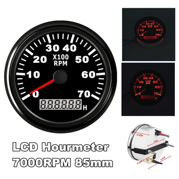 85mm LCD Digital Tachometer for Outboard Motor Boat Auto Tach Electric Motor 7000 RPM with Hour meter Red Backlight
85mm LCD Digital Tachometer for Outboard Motor Boat Auto Tach Electric Motor 7000 RPM with Hour meter Red Backlight