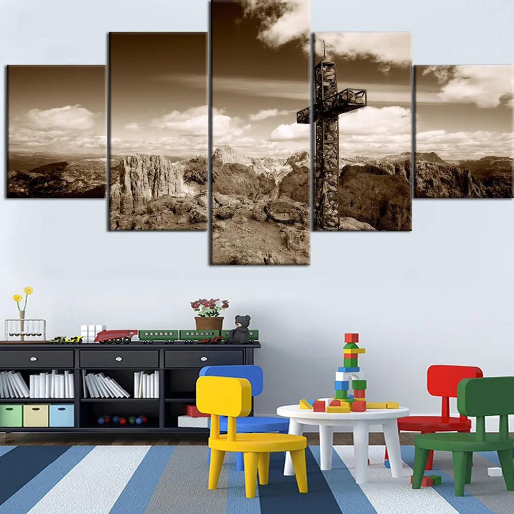 Home Decorative HD Printed 5 Pieces Canvas Painting Framework Sky Landscape Retro Religion Rock Cross Type Poster Living Room
Home Decorative HD Printed 5 Pieces Canvas Painting Framework Sky Landscape Retro Religion Rock Cross Type Poster Living Room