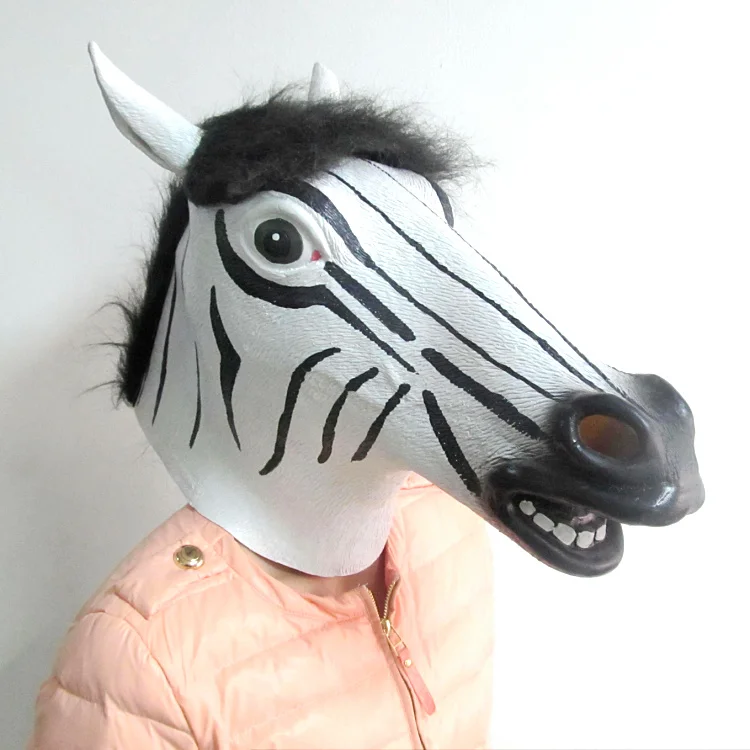Hot Sale Fun Halloween mask realistic latex horse head /Interesting funny party masquerade masks Latex face Zebra mask in stock
Hot Sale Fun Halloween mask realistic latex horse head /Interesting funny party masquerade masks Latex face Zebra mask in stock
