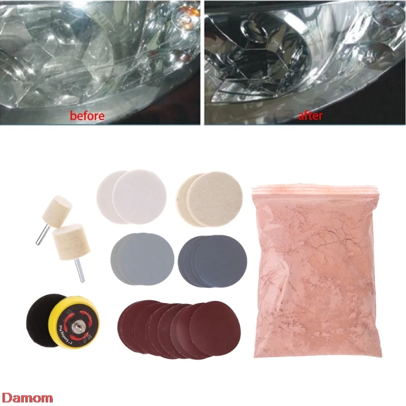 34 Pcs Deep Scratch Remover Car Glass Polishing Kit 8 OZ Cerium Oxide and 2'' Wheel Damom
34 Pcs Deep Scratch Remover Car Glass Polishing Kit 8 OZ Cerium Oxide and 2'' Wheel Damom