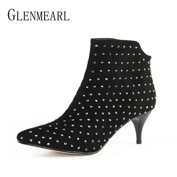 Black Women Ankle Boots High Heels Shoes Woman Brand Elegant Rhinestone Thin Heels Winter Boots Short Plus Size Party Shoes FO
Black Women Ankle Boots High Heels Shoes Woman Brand Elegant Rhinestone Thin Heels Winter Boots Short Plus Size Party Shoes FO