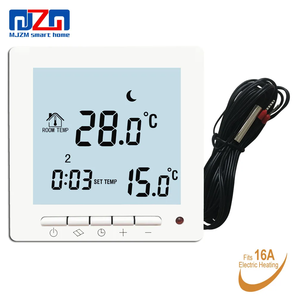 MJZM 16A02-7 Electric Underfloor Heating Regulator Floor Thermostat for Room Digital Temperature Controller with External Probe
MJZM 16A02-7 Electric Underfloor Heating Regulator Floor Thermostat for Room Digital Temperature Controller with External Probe