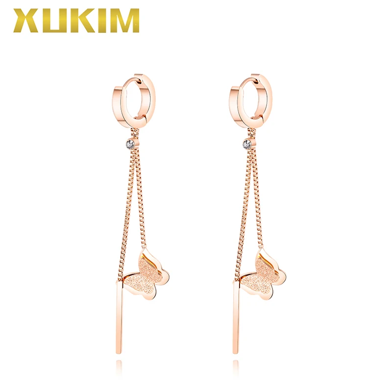 WEO317 Xukim Jewelry 2019 New Design Fashion Butterfly Stick Women Rose Gold Tassel Hoop Earrings
WEO317 Xukim Jewelry 2019 New Design Fashion Butterfly Stick Women Rose Gold Tassel Hoop Earrings