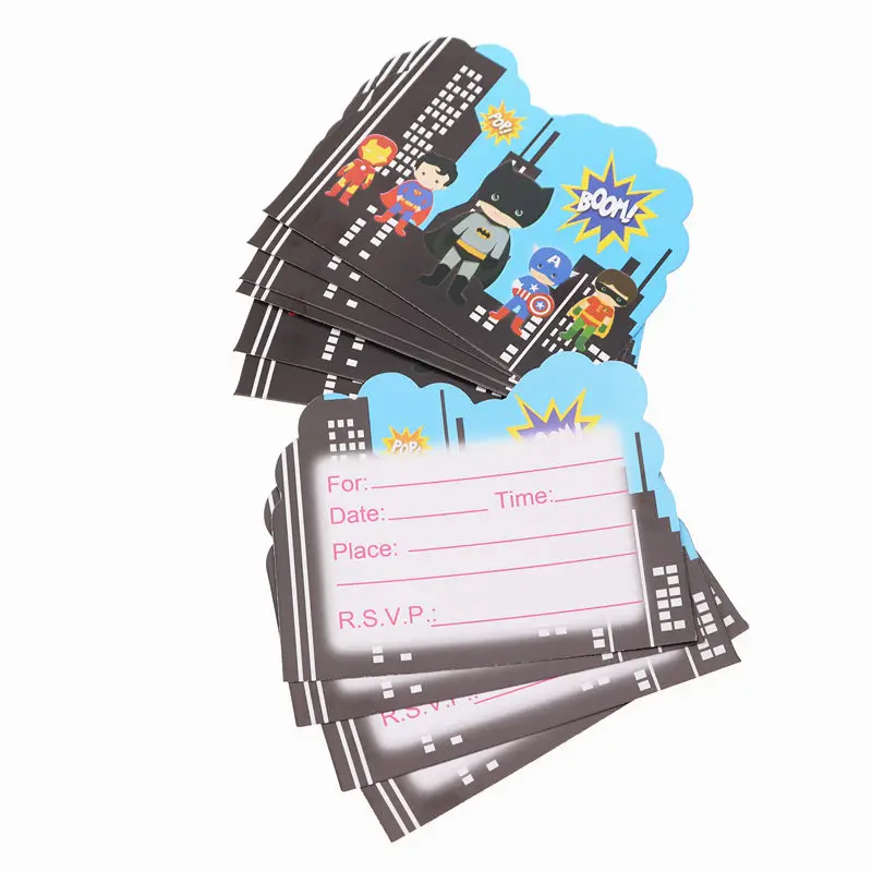 Little Batman 10pcs Cartoon Invitation Card Children's Birthday Christmas Event Party Supplies Party Decoration baby shower 
Little Batman 10pcs Cartoon Invitation Card Children's Birthday Christmas Event Party Supplies Party Decoration baby shower