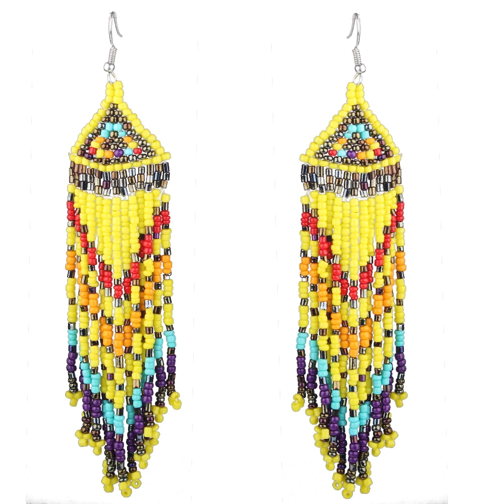 Claire Jin Small Beads Fringe Drop Earrings for Women Ethnic Jewelry Vintage Handmade Long Tassel Multi Color Bohemian Earring
Claire Jin Small Beads Fringe Drop Earrings for Women Ethnic Jewelry Vintage Handmade Long Tassel Multi Color Bohemian Earring