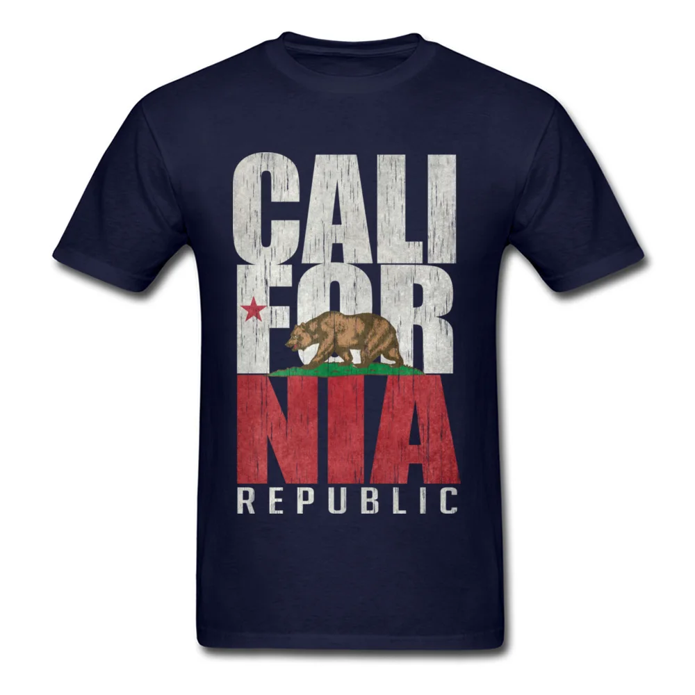 Design Father Day Cotton Round Collar Tops Shirts Short Sleeve Summer Sweatshirts Funky Print T Shirt Drop Shipping California Republic Bear Flag - Vintage Distressed navy