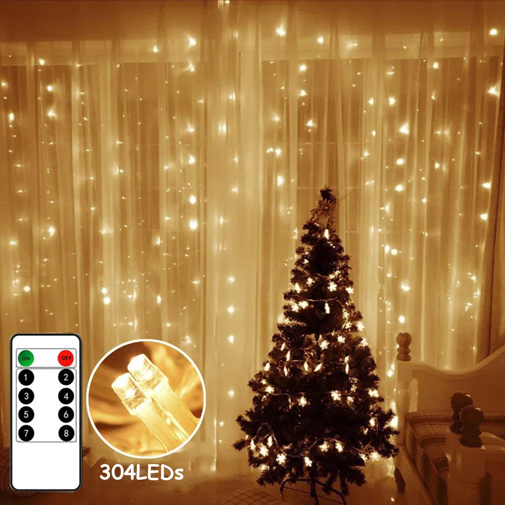 3x3M 304 LEDs Remote Control Fairy String Lights Christmas Garland Home For Wedding Garden Birthday Party Street Curtain Decor
3x3M 304 LEDs Remote Control Fairy String Lights Christmas Garland Home For Wedding Garden Birthday Party Street Curtain Decor