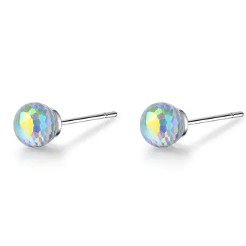 100% 925 Solid Real Sterling Silver Piercing Colorful Crystal Stud Earrings For Women Girls Bijoux Brincos Pendientes eh1007 
100% 925 Solid Real Sterling Silver Piercing Colorful Crystal Stud Earrings For Women Girls Bijoux Brincos Pendientes eh1007