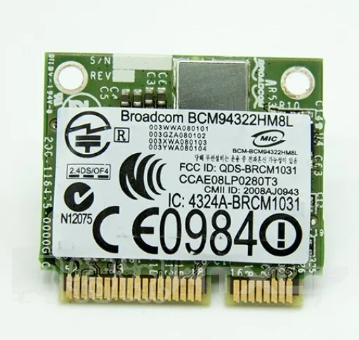 Оптовая продажа новая беспроводная карта PW934 для DELL DW1510 Broadcom BCM94322HM8L 802.11N half MINI PCI-E