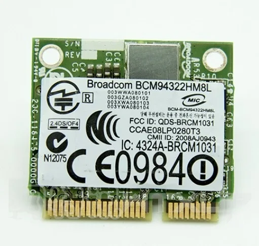 SSEA Wholesale New for DELL DW1510 for Broadcom BCM94322HM8L 802.11N half MINI PCI-E Wireless Card 300Mbps PW934
SSEA Wholesale New for DELL DW1510 for Broadcom BCM94322HM8L 802.11N half MINI PCI-E Wireless Card 300Mbps PW934