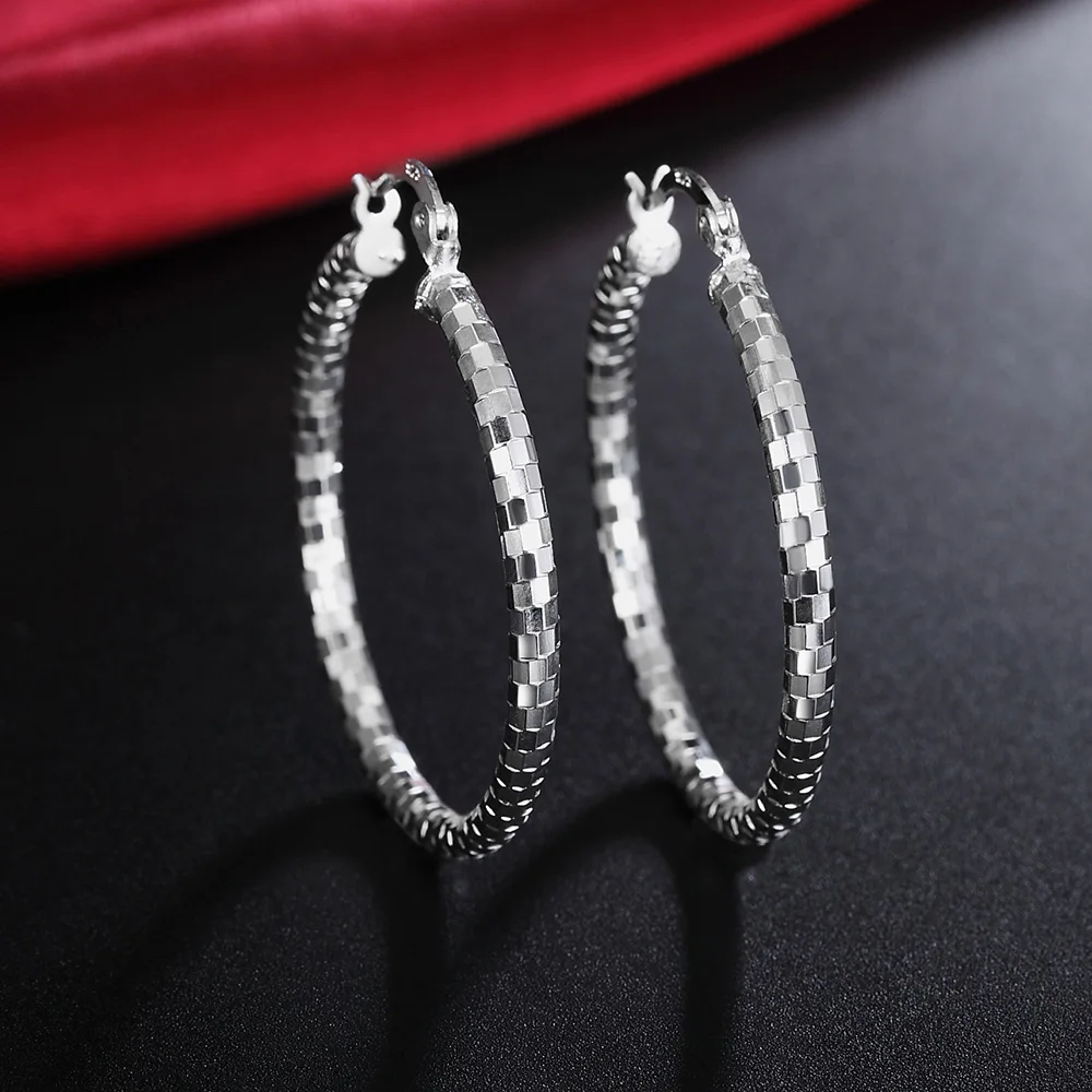 Silver 925 Big Hoop Earrings for Women Geometric Round Earing Brincos Femme Wedding Bridal Jewelry Party Gifts Bijoux
Silver 925 Big Hoop Earrings for Women Geometric Round Earing Brincos Femme Wedding Bridal Jewelry Party Gifts Bijoux