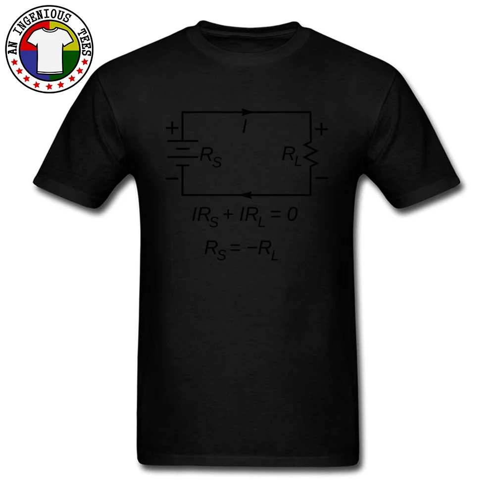 Battery and resistor circuit Short Sleeve Tops Shirts Summer/Autumn O-Neck 100% Cotton Men T Shirt Leisure Clothing Shirt Discount Battery and resistor circuit black