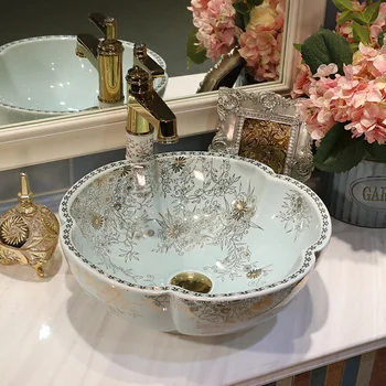 Flower shape China Artistic Handmade Art wash basin Ceramic Counter Top Wash Basin Bathroom Sinks modern ceramics wash basin
Flower shape China Artistic Handmade Art wash basin Ceramic Counter Top Wash Basin Bathroom Sinks modern ceramics wash basin