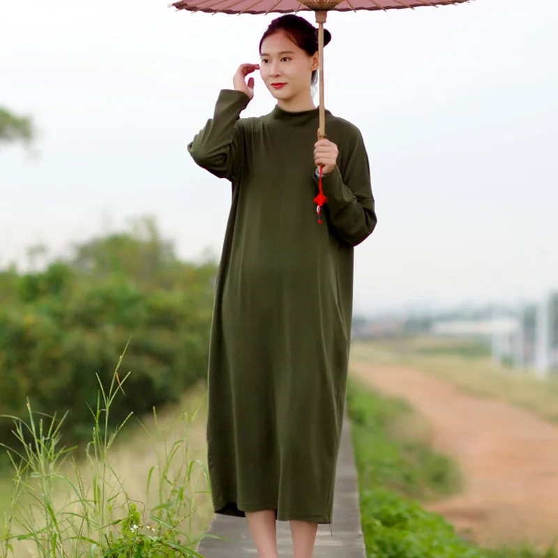 SCUWLINEN Vestido 2019 Autumn Dresses Solid Casual Loose Long-sleeve Stand Collar Long Cotton Dresses for Women Multi-color S235
SCUWLINEN Vestido 2019 Autumn Dresses Solid Casual Loose Long-sleeve Stand Collar Long Cotton Dresses for Women Multi-color S235
