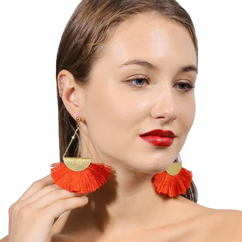 2018 new earrings arrivals Woman's multicolor jewelry geometry fan tassel summer Bohemia large flower original earring
2018 new earrings arrivals Woman's multicolor jewelry geometry fan tassel summer Bohemia large flower original earring