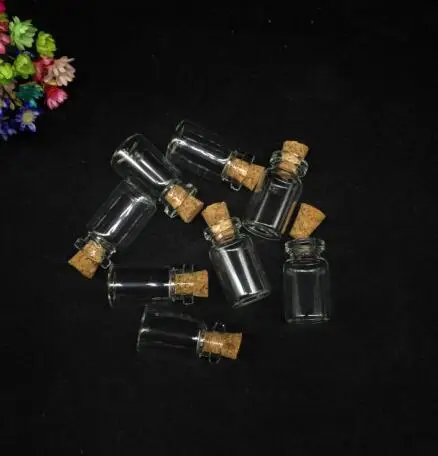 

300pcs 13*24mm Mini Glass Bottle Vials Empty Sample Jars With Cork Stopper Glass Bottle Message Vial Weddings diy Wish Bottle