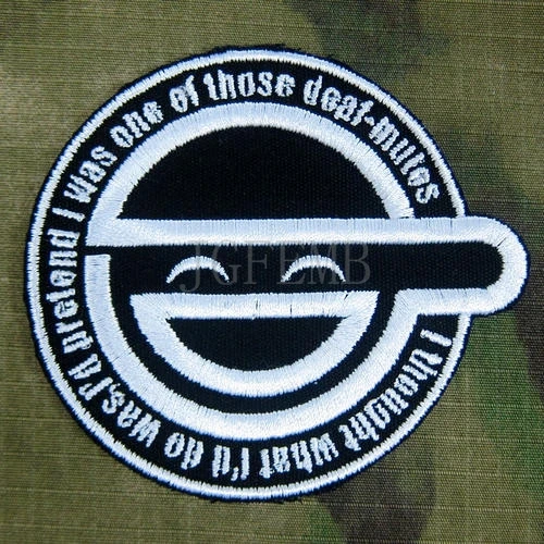 black background white design GHOST IN SHELL-STAND ALONE COMPLEX Laughing Man morale Embroidery patch Badges B2790
black background white design GHOST IN SHELL-STAND ALONE COMPLEX Laughing Man morale Embroidery patch Badges B2790