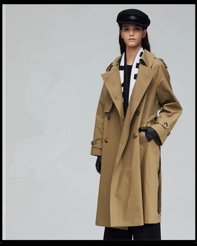2019 Autumn women's double-breasted Trench coat Brand new design england style belt windbreaker coat women overcoat A634
2019 Autumn women's double-breasted Trench coat Brand new design england style belt windbreaker coat women overcoat A634