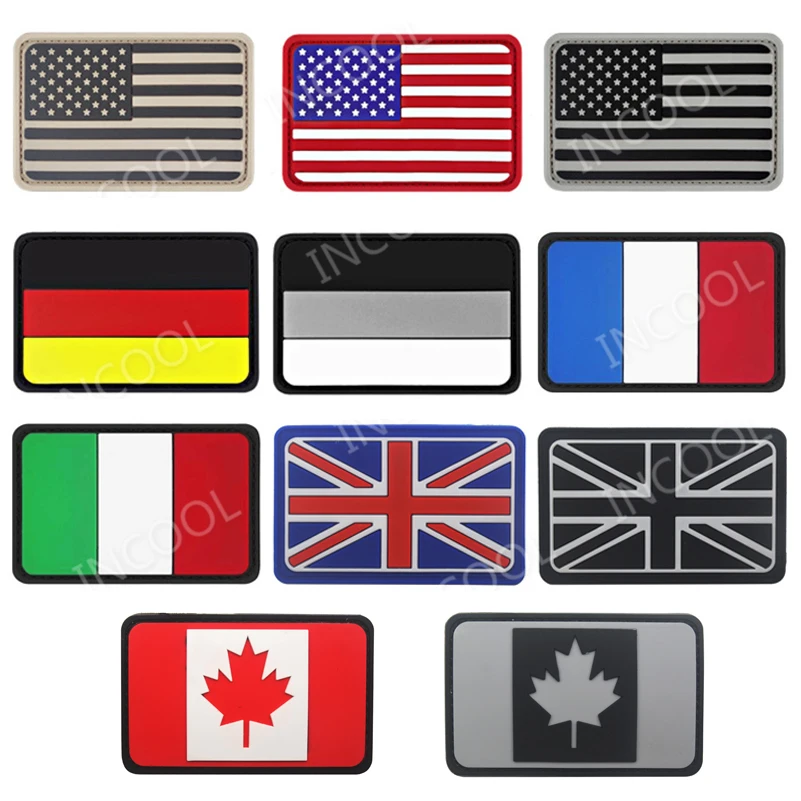 Canada United Kingdom France Germany Italy American USA US PVC Flag Patch Military Morale Patch Badges 3D Rubber Flags Patches
Canada United Kingdom France Germany Italy American USA US PVC Flag Patch Military Morale Patch Badges 3D Rubber Flags Patches