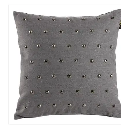 Grey woolen rivets decorated cushion cover pillowcase sofa chair pillow cover for backrest
Grey woolen rivets decorated cushion cover pillowcase sofa chair pillow cover for backrest