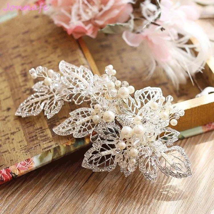 Jonnafe Generous Silver Leaf Crown Wedding Hair Clip Pearls Jewelry Bridal Comb Hair Accessories Women Prom Headpiece
Jonnafe Generous Silver Leaf Crown Wedding Hair Clip Pearls Jewelry Bridal Comb Hair Accessories Women Prom Headpiece