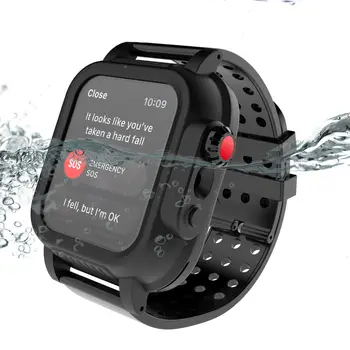 IP68 Waterproof Case for iWatch Series 5 40MM Protective Bumper PC Watch Case+Rubber Watch Band Strap for iWatch Series 5 44MM
IP68 Waterproof Case for iWatch Series 5 40MM Protective Bumper PC Watch Case+Rubber Watch Band Strap for iWatch Series 5 44MM