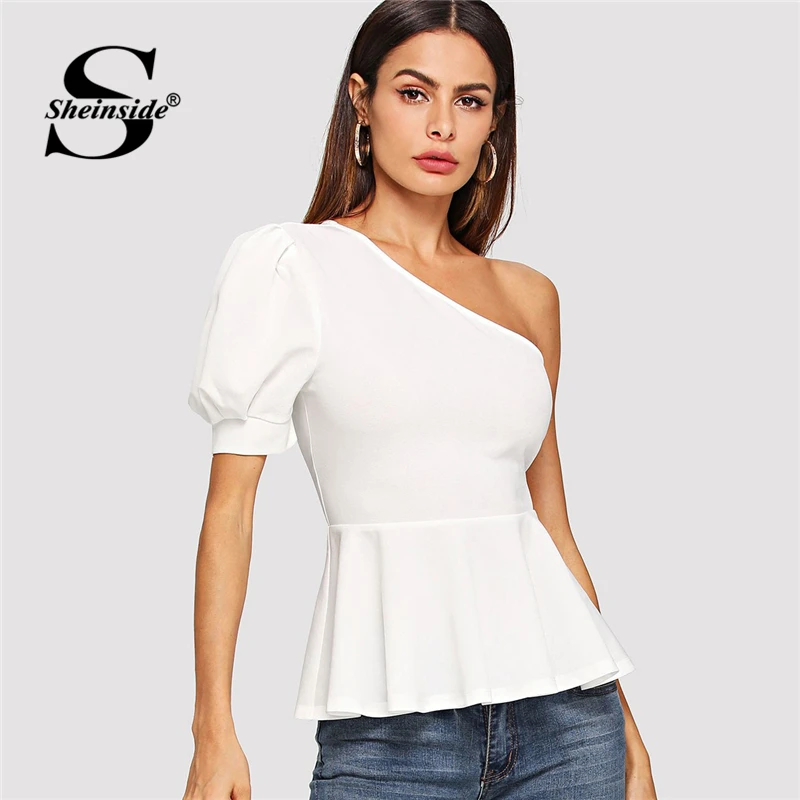 Sheinside Asymmetric Puff Sleeve Peplum Top Female Beige Blouse Shirt Ruffle Trim One Shoulder Summer Tops for Women Blouses
Sheinside Asymmetric Puff Sleeve Peplum Top Female Beige Blouse Shirt Ruffle Trim One Shoulder Summer Tops for Women Blouses