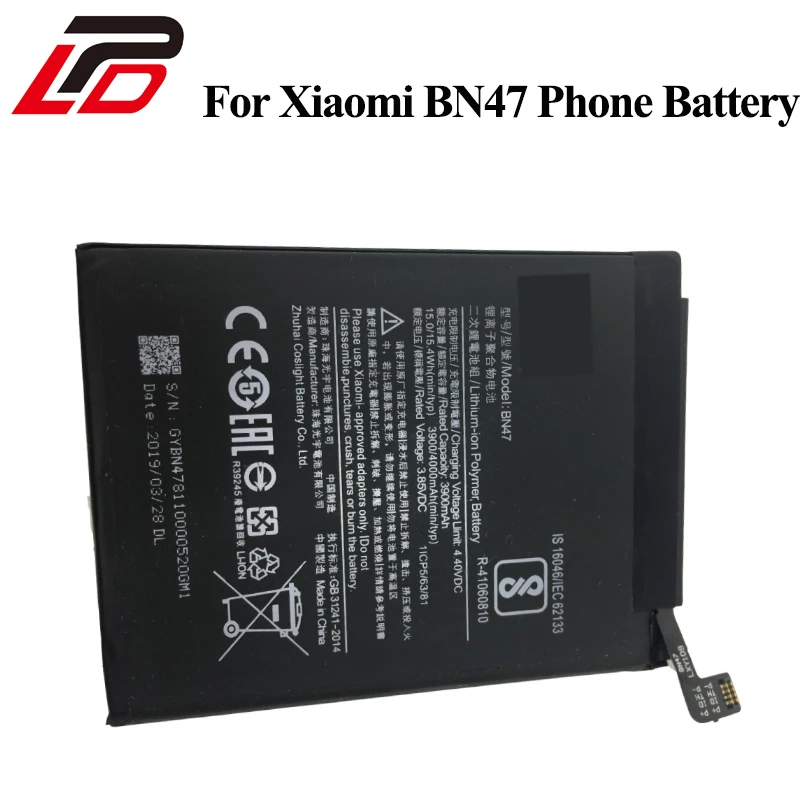 For Xiaomi Redmi 6 Pro / Mi A2 Lite BN47 3.85V 4000mAh Lithium-ion Polymer Phone Battery Rechargeable batteries
For Xiaomi Redmi 6 Pro / Mi A2 Lite BN47 3.85V 4000mAh Lithium-ion Polymer Phone Battery Rechargeable batteries