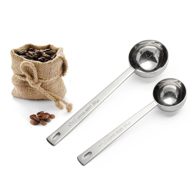 Stainless Steel Tablespoon 15ml 30ml Measuring Spoon Coffee Scoop long handled Spoons Measuring Kitchen Coffee Tea Accessorie (11)