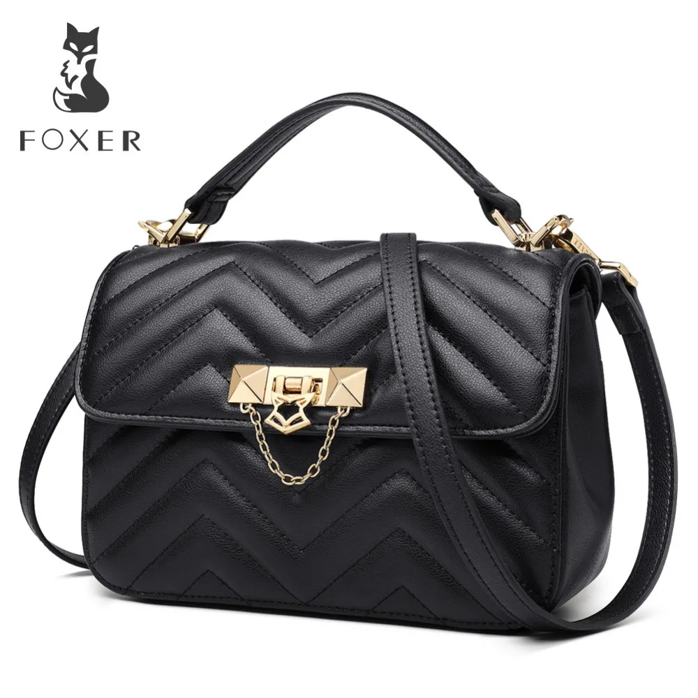 FOXER Brand Elegant Qualities Lady Solid Shoulder Bags Female Fashion Diamond Lattice Split Leather Messenger Bags for Women
FOXER Brand Elegant Qualities Lady Solid Shoulder Bags Female Fashion Diamond Lattice Split Leather Messenger Bags for Women