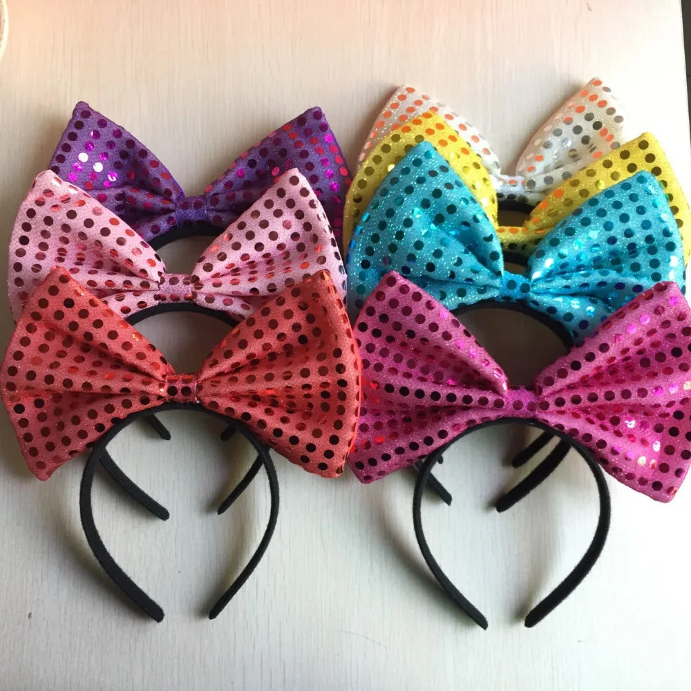 1pc Girl Lady Sequin Bowknot Minnie Bow Headband Blinking Headwear Children Kids Birthday Party Hairband Costume Hair Decoration 
1pc Girl Lady Sequin Bowknot Minnie Bow Headband Blinking Headwear Children Kids Birthday Party Hairband Costume Hair Decoration